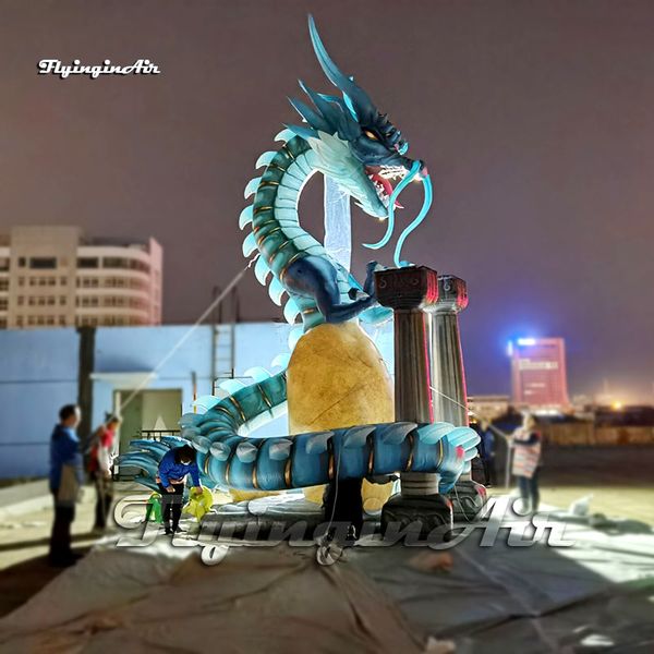Dragão inflável de dragão personalizado Modelo 6m Cartoon Animal Bolloon Blow Up Dragon chinês lendário para decoração de carnaval ao ar livre