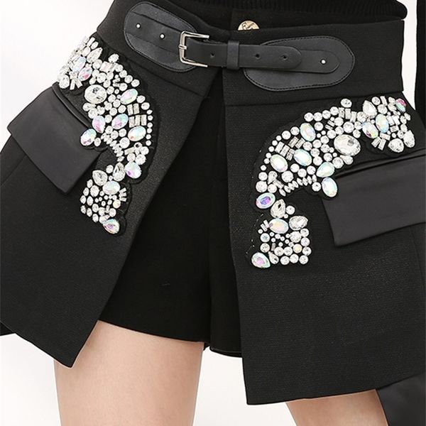 

[eam] high waist s irregular temperament mini half-body skirt women fashion spring autumn jy75801 220317, Black