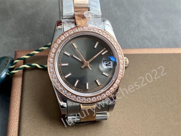 

luxury womens watch datejust 31mm/36mm diamond bezel two tone precision automatic mechanical asia 2813 movement high-quality fashion wristwa, Slivery;brown