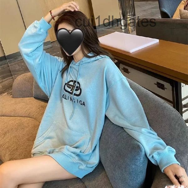 

2022 designer b br coats and hoodies star's same hooded sweater women's harajuku chic hong kong style plush thickened 2022 spring, Black