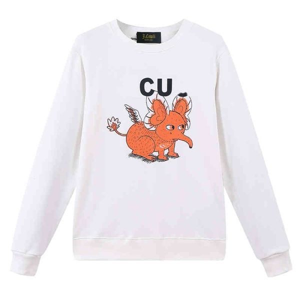 

family women's sweater tide brand printed men's and women's same lovers' loose round neck cartoon sweater 85% off factor, Black