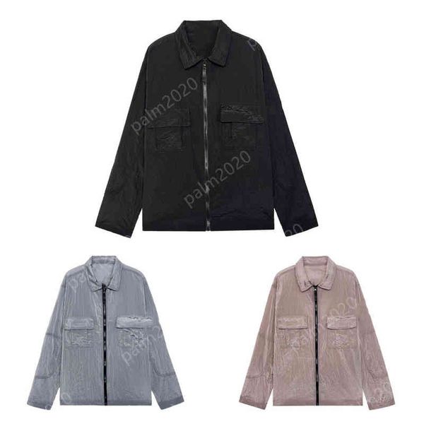 

men designer jackets metallic nylon shirt jacket fashion brand badges embellished mens jacket, Black;brown