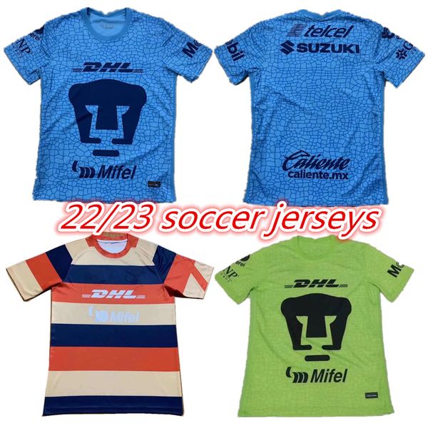 

liga mx 2022 2023 unam soccer jerseys home away 3rd n.freire j.i.dinenno 21 22 23 goalkeeper football shirt, Black