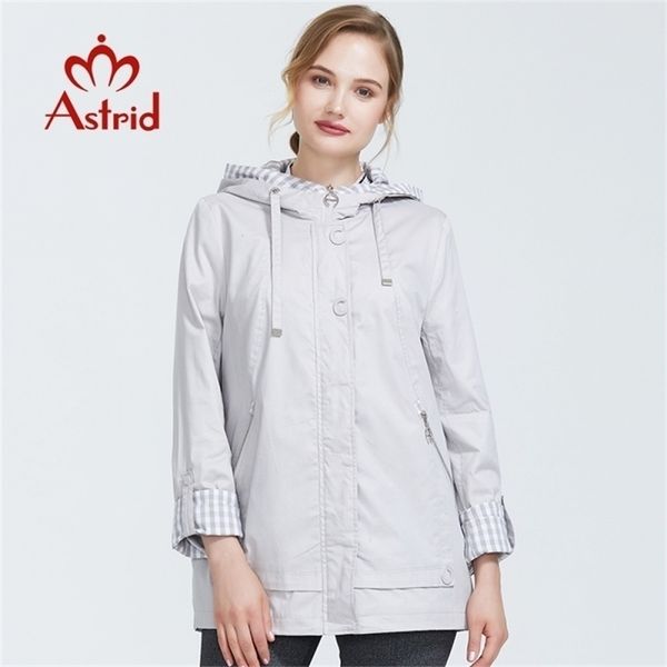 

astrid autumn new arrival woman plus size short trench for women a hood warm thin coat with zipper as9013 y201012, Tan;black