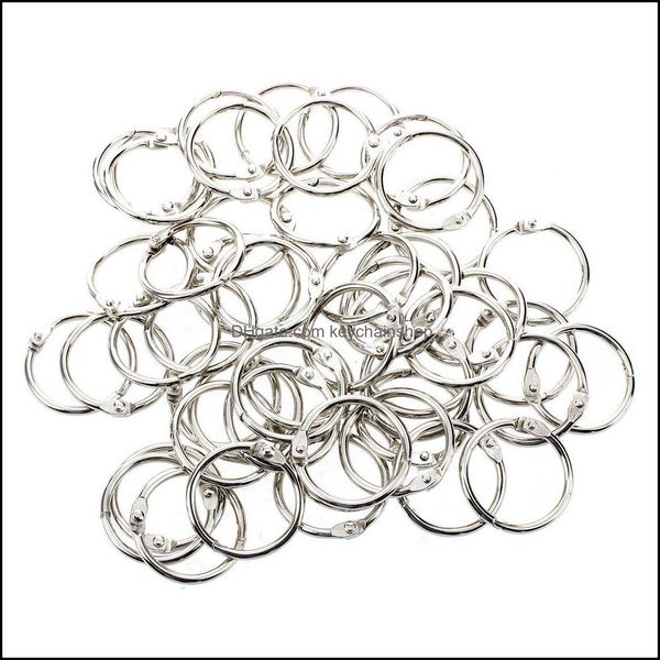 

key rings jewelry 50 pcs staple book binder 30mm outer diameter loose leaf ring keychain diy sier color chain keyring acces dhqom, Slivery;golden