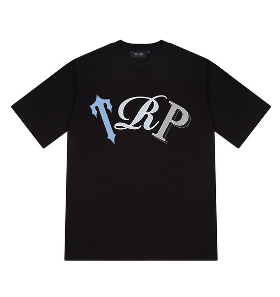 

22ss trapstar london shooter short sleeve men's t shirt round neck hoodie letter decoding black ice flavor 2.0 series s-3xl, White;black