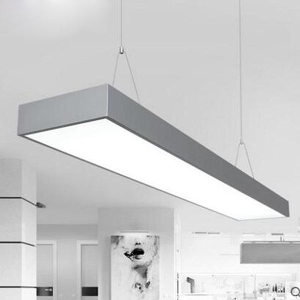 Lampade a sospensione Lampadari per ufficio Strisce luminose Studio rettangolare Supermercati Negozi Internet cafè Luce a led in stile industriale