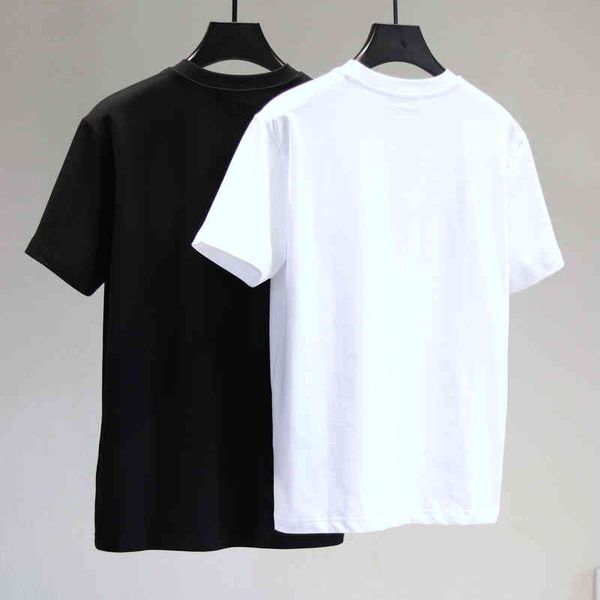

clothing 2022 spring and summer new couple pin paste cloth embroidery round neck short sleeve t-shirt men's and women's outlet_tc4, White;black