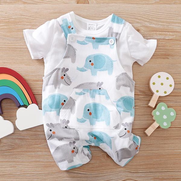 Completi di abbigliamento Vestiti estivi per bebè Set di completi per tute Borns Tute per bambini nati dei cartoni animati 0 3 6 9 12 18 24 mesiAbbigliamento