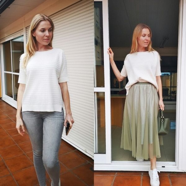 

gigogou spring autumn knitted women half sleeves loose casual jumper o neck female sweater y200720, White;black