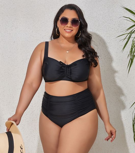 

womens swimsuit swim swimwear swimming beachwear two piece black multi-color leopard print print plus size no bra underwire support summer s, White;black