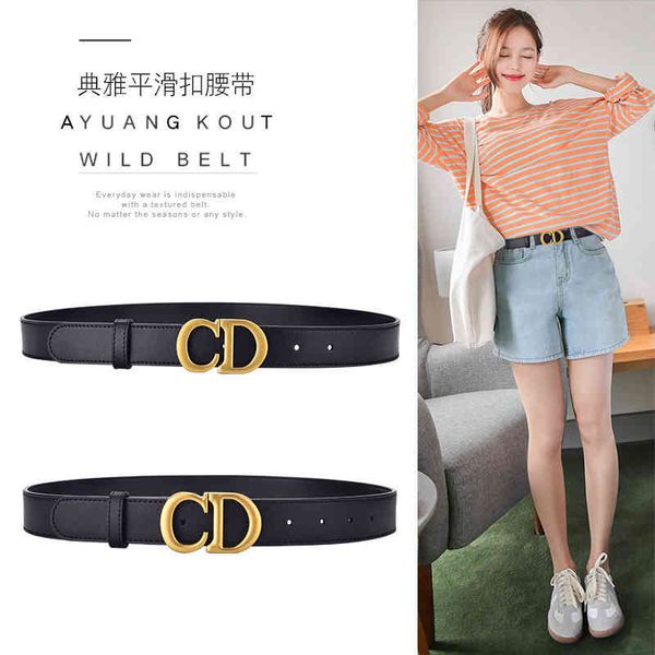 

letter women's red leather womenluxury brand ladies fashion trend belt 2022 new, Black;brown