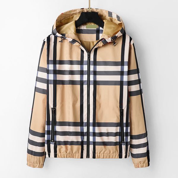 

2022 designer men's jackets spring fall coate trenchs coat fashion hooded jacket sport trench coat casual zipper coati men s-5xl, Black;brown