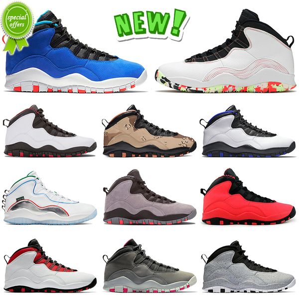 

2022 new jumpman  10s basketball shoes high og tinker ember glow chicago desert camo orlando wings gs fusion red westbrook cement mens, Black