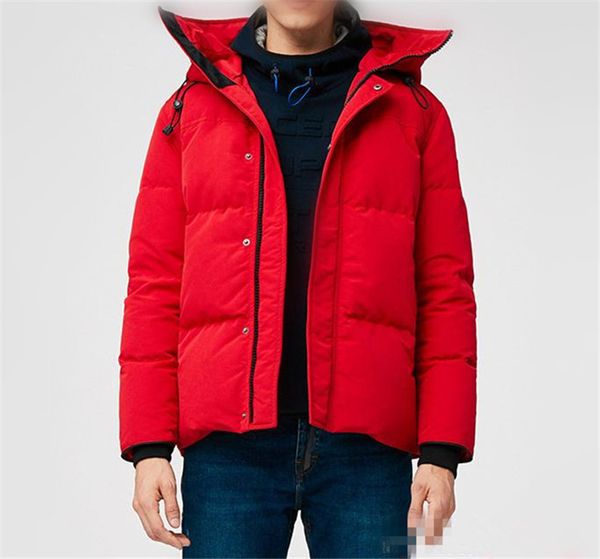 

new style men down jacket winter outerwear real wolf fur coat designer brand puffer jacket sizs xs-3xl, Black