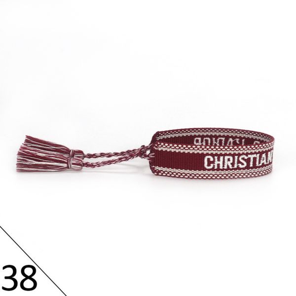 

designers fashion wovens friendship bracelet for luxury brand d handmade braided bracelets with tassel print embroidery men bangle code 20-3, Golden;silver