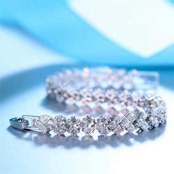 

2021 sterling silver women's luxury bracelet, 18cm, birthday gift, wholesale, s5457, new 925, Golden;silver