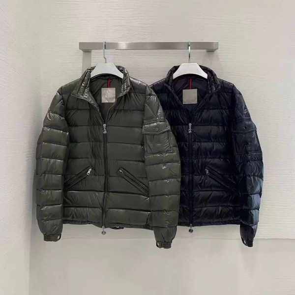 

designer men down jacket monocle agay classic diagonal pockets stand collar thin coats, Black