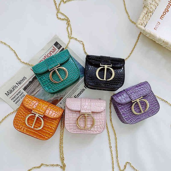 

2022 summer new children's korean fashion crocodile with small round bag accsory designer bags