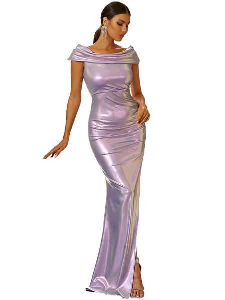 

missord split thigh metallic formal dress t4jr#, Black;gray
