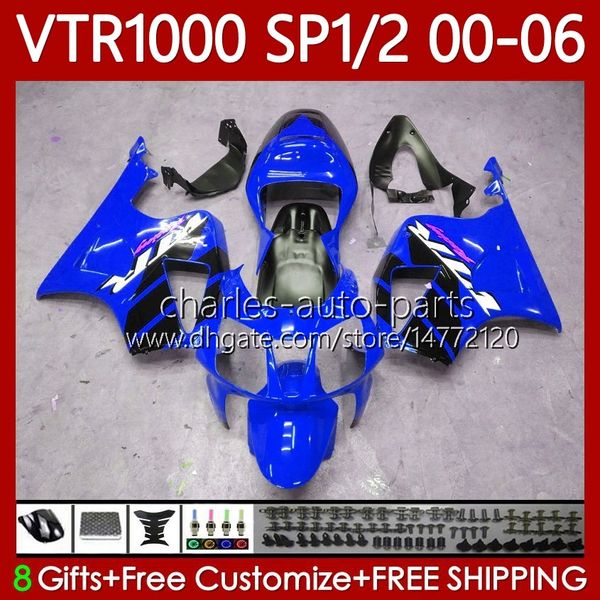 Комплект для тела для Honda VTR1000 RTV1000 RC51 Factory Blue 00 01 02 03 04 05 06 Codework 123NO.77 VTR 1000 SP1 SP2 2000 2001 2002 2003 2004 2005 2006 VTR-1000 2000-2006