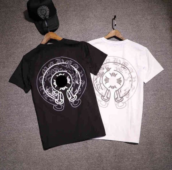 

fashion ch classic t shirts print cro tees designer big shadow horseshoe t-shirt men's short sleeve women's sanskrit cross sweatsh, White;black