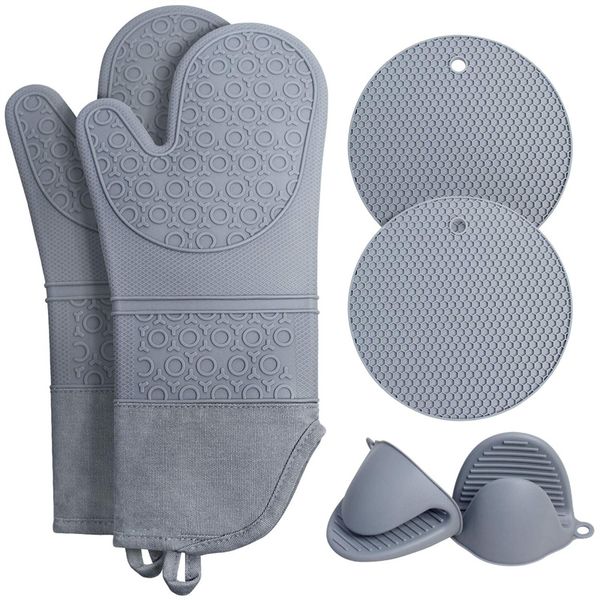 Mikrowellen-wasserdichte Isolierung, Backofenhandschuhe, hitzebeständige Silikon-Fäustlinge, heiße Pads, Topflappen für Küche, Backen, Kochen