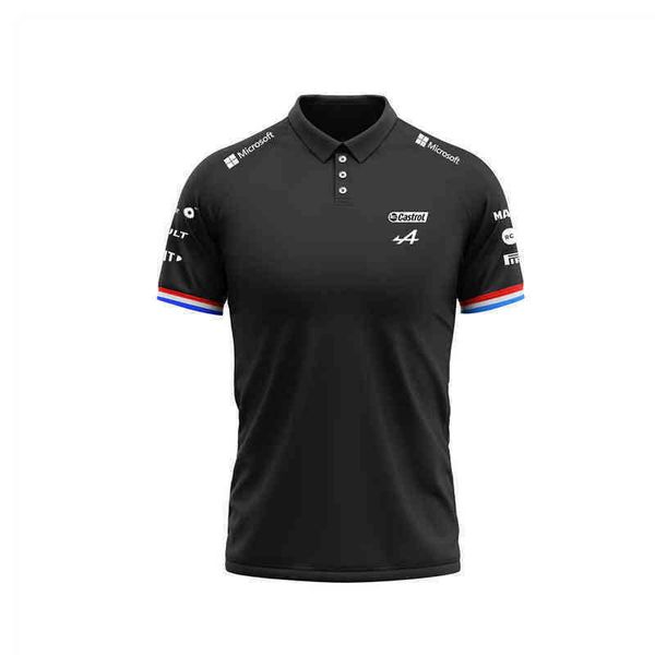 

venda quente f1 formula polos um alpino equipe alonso azul polo camisa de manga curta masculina e feminina corrida verao 31 ocon modi, White;black