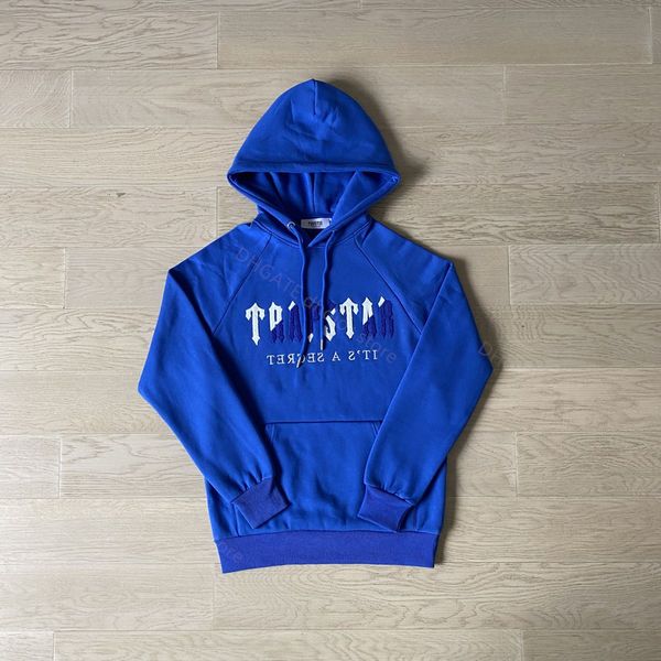 

1 to 1 trapstar hoodie london sportswear towel embroidered thorn decoding gray revolution high street men and women couple jumpers, Black