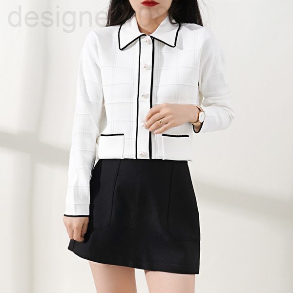 

women's knits & tees designer []new early autumn korean version loose popular sweet salt ins french cardigan short coat women eqjg, White