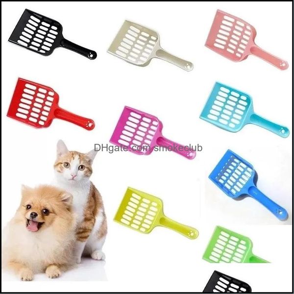 Cat Bitter Shovel Pet Cleanning Ferramenta Plástico Scoop Cats Sand Lavar Produtos Toalete Para Fezas Limpas Suprimentos JW131 Gota Entrega 2021 Groo