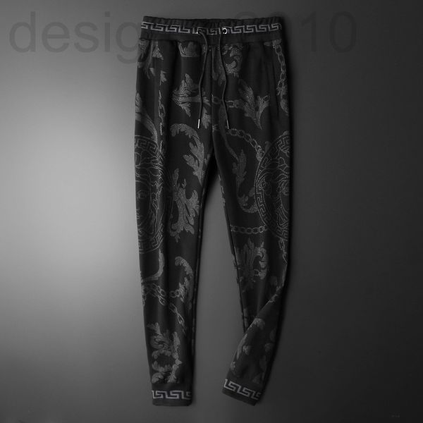 

men's pants designer 2021 autumn and winter new european men's fashion trend printed casual pants sports, Black