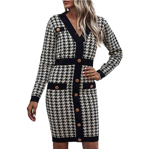 

luxury clothing slim knit sweater long sleeve dress cardigan long coat temperament v-neck single breasted dress women woman, White;black