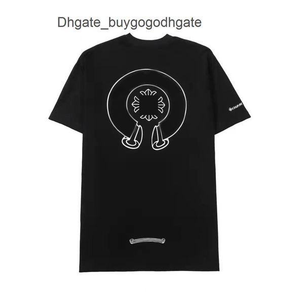 

ch luxury men's t shirts brand man t-shirt summer women cross sanskrit tees letter designer tshirts classic boy loose round neck shirt, White;black