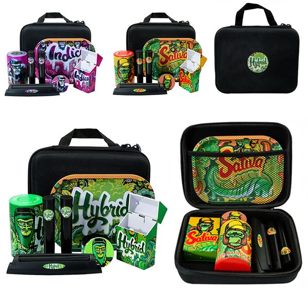 Gorilla Rolling Star Kit per tabacco da fumo Contenitore per erbe Rulli per smerigliatrice per fumo in lega di zinco con borsa al dettaglio Set di accessori per fumatori multipli