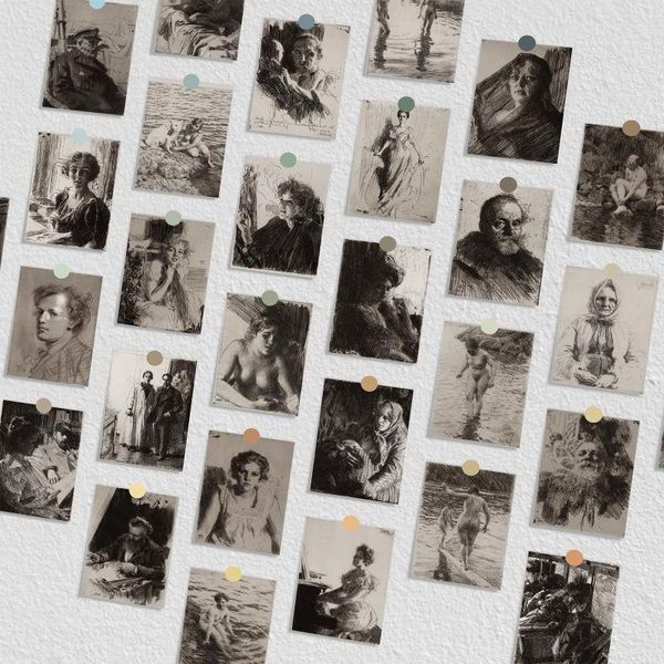 Hediye Sarma Sayfaları/Set Sanat Müzesi Serisi İşler Anders Zorn Ünlü Sanatçılar İngiliz Kartpostallar Zarflar Sanat Kartvaçları