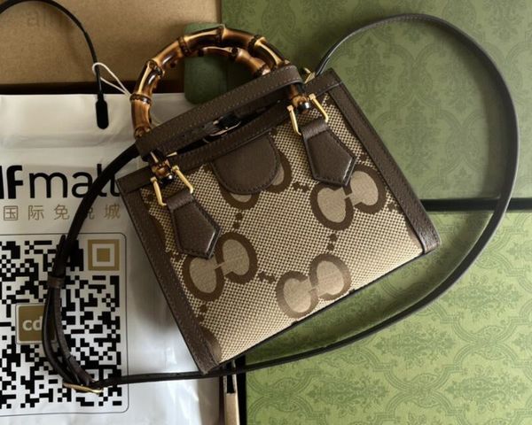 

realfine888 bags 5a 655661 20cm diana jumbo mini totes handbags purse for women with dust bag