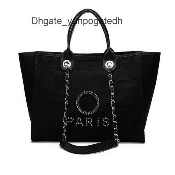 

classic women canvas evening bags brand ch fashion label pearl beach bag designers female portable large capacity handbag luxury big handbag