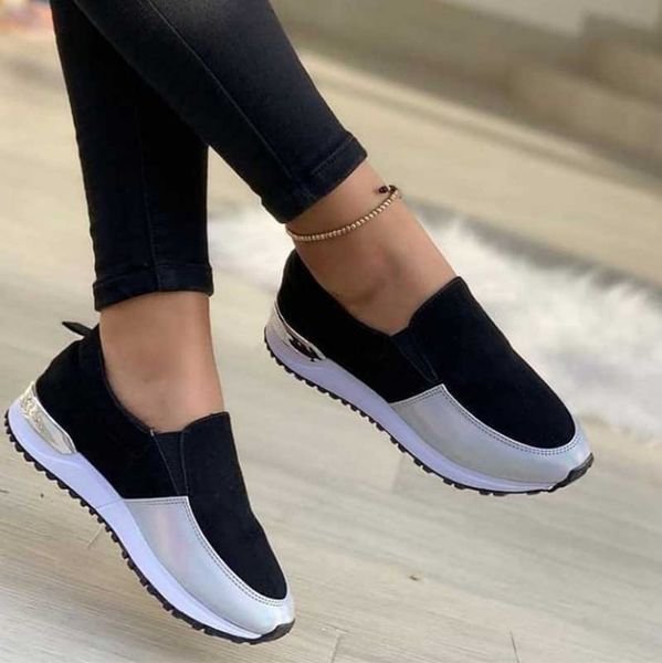 

sepatu wanita musim panas sepatu olahraga kasual sneakers modis wanita platform wanita flat ukuran besar 43 sepatu kasual zapatillas 220614, Black