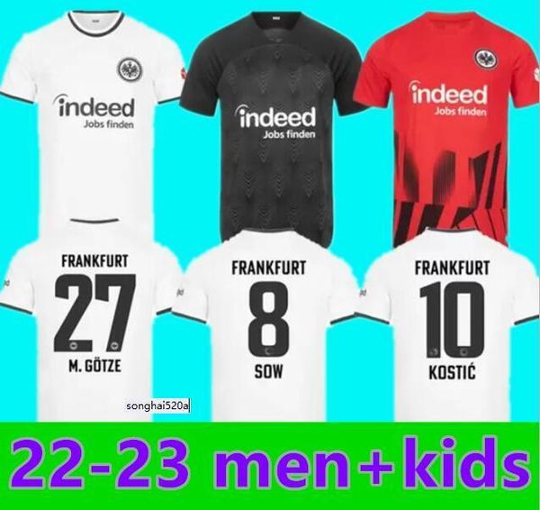

21 22 23 frankfurts soccer jersey eintrachts cup third final budapest away 2022 2023 sow borre kostic hauge m.gotze 27 football men kids kit, Black;yellow