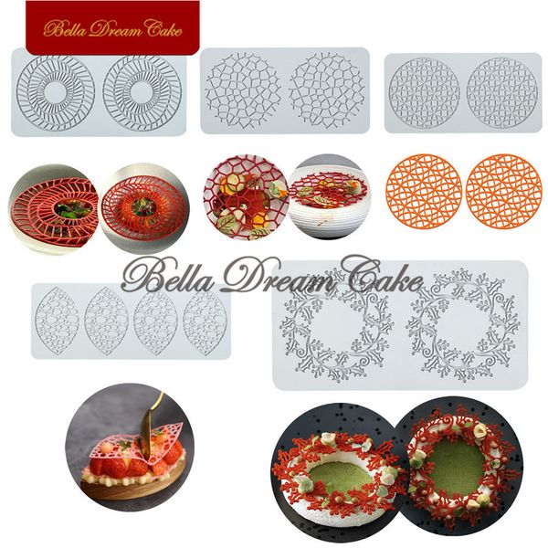 1pc agrifoglio foglia disegno floreale stuoia di pizzo cioccolato fondente stampo fai da te zucchero carft pad in silicone strumenti per decorare torte cucina bakeware 220721