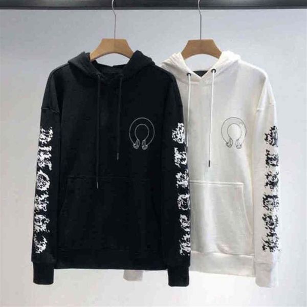 

fashion mens ch sweatshirts zipper hoodies classic designer letter horseshoe sanskrit cross print pullover hooded swe2964, Black
