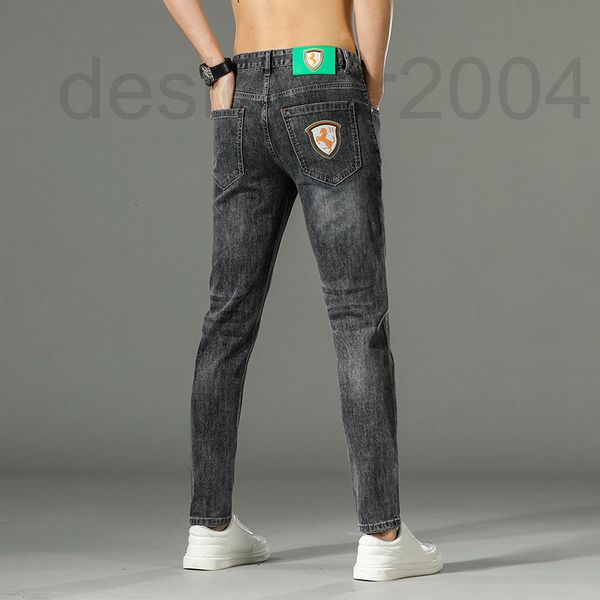 

men's jeans designer 2022 new fashion jeans men's thin elastic straight leg pants high-end brand 3d digital printing ua19, Blue