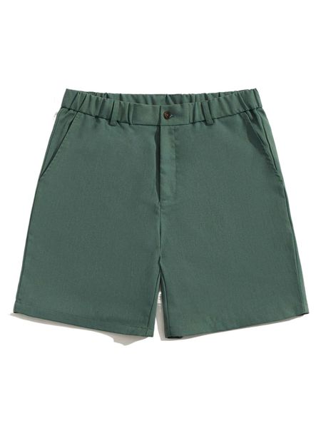 

men solid slant pocket shorts y58e#, White;black