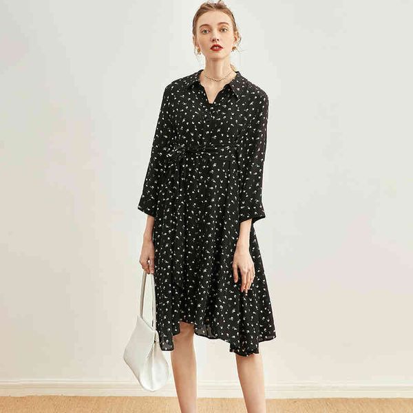

temperament broken flower silk dress female small man mulberry thin cardigan coat, Black;gray