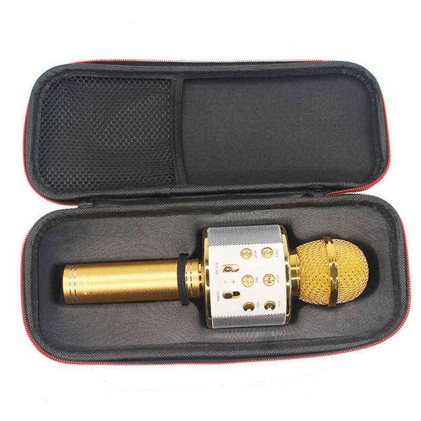 Microfones WS-858 Microfone Bluetooth portátil Bluetooth Um microfone que suporta vários dispositivos Home KTV Microfone multifuncional T220916