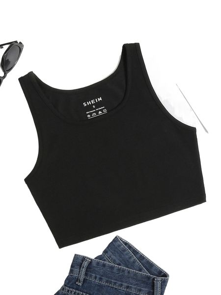 

solid ribbed knit tank r9xm#, White