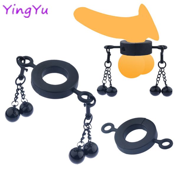 Erwachsene Spiel Penis Hodensack Anhänger Metall Stretching Ring Cock Übung Tools Verzögerte Ejakulation Paare sexy Orgasmus Shop