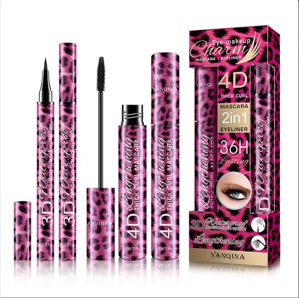 4D Silk Fiber Eyelash Mascara Liquid Black Ultra-Fine Подводка для глаз