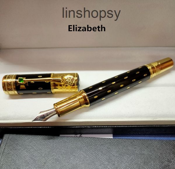 

5a quality black metal fountain pen fashion office stationery luxurs calligraphy ink pens for christmas gift ( no box ) sq8v